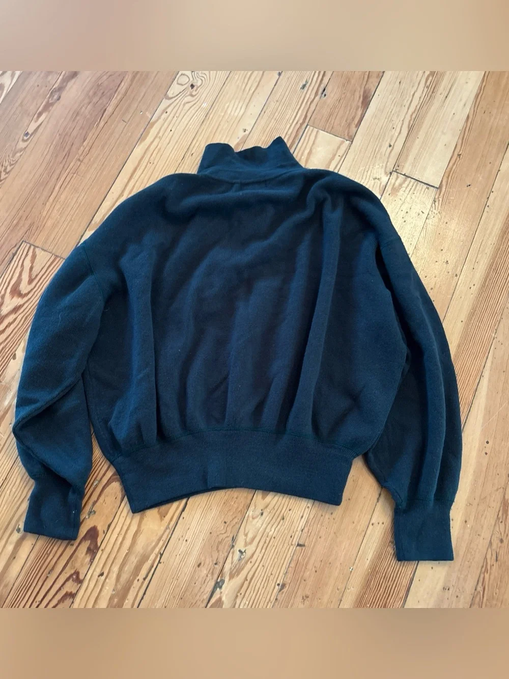 Faconnable Sweater Mens Large L Green Collared Merino Wool Knit Pullover